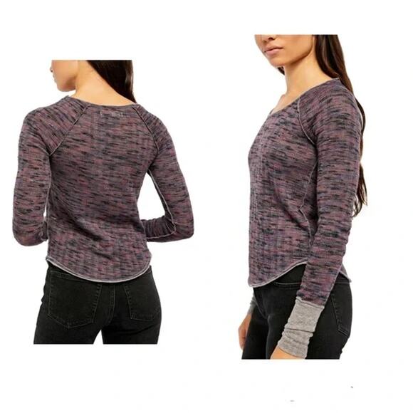 Free People Space Out Long Sleeve Knit Top  - xs - Picture 3 of 13